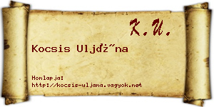 Kocsis Uljána névjegykártya